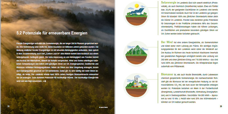 Bild: Ausschnitt aus der Broschüre über eneuerbare Energiepotenziale im Landkreis